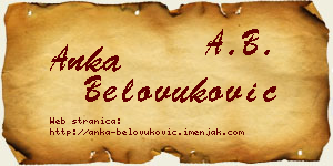 Anka Belovuković vizit kartica